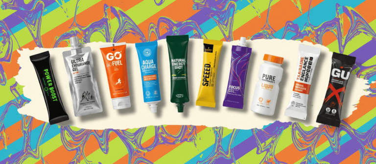 A line of different brands running gels