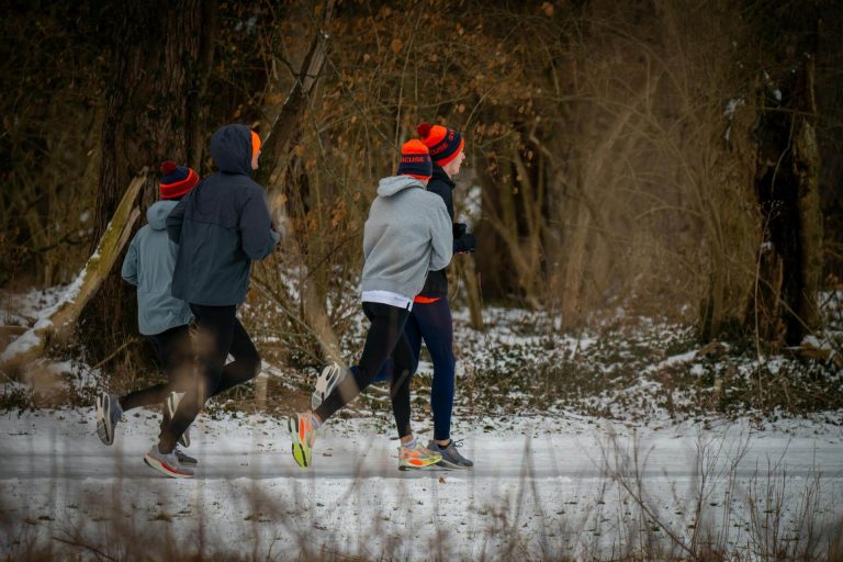 Runners staying consistent training in the snow